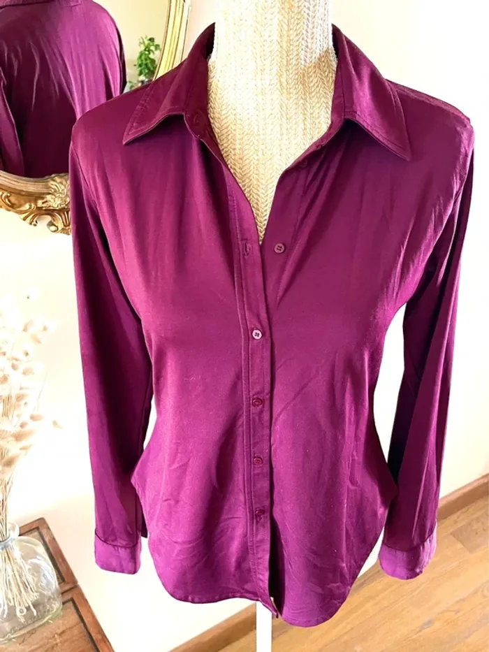 Sublime Chemise à col et boutonnage Autre Ton en Bordeaux taille 42 - photo numéro 12
