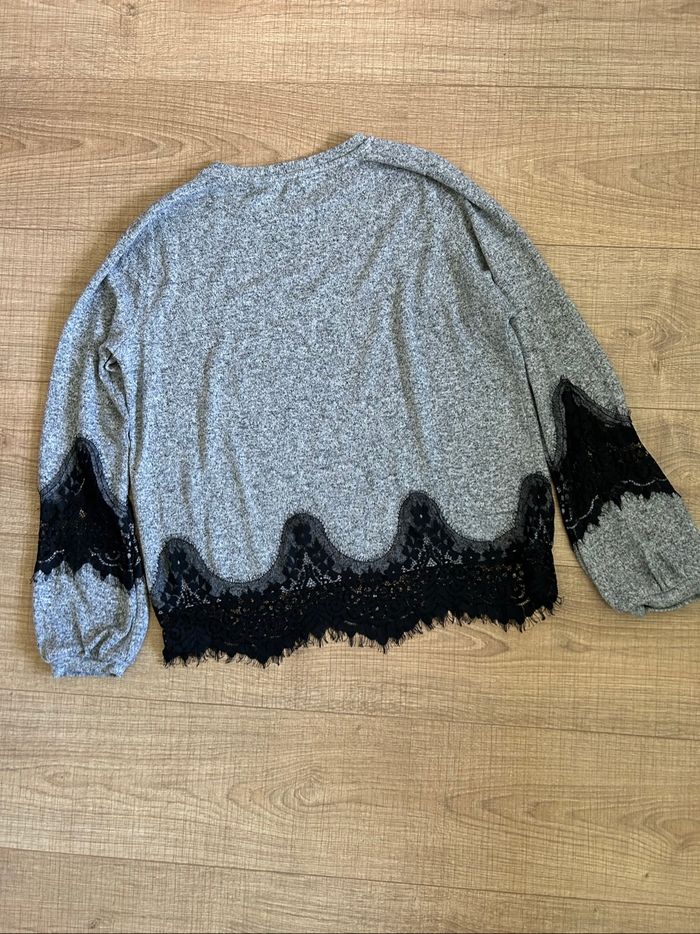 Pull gris et noir à manches longues Naf Naf taille L TBE - photo numéro 8
