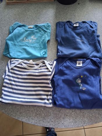 Lot de 4 body " t- 2 ans " bleu