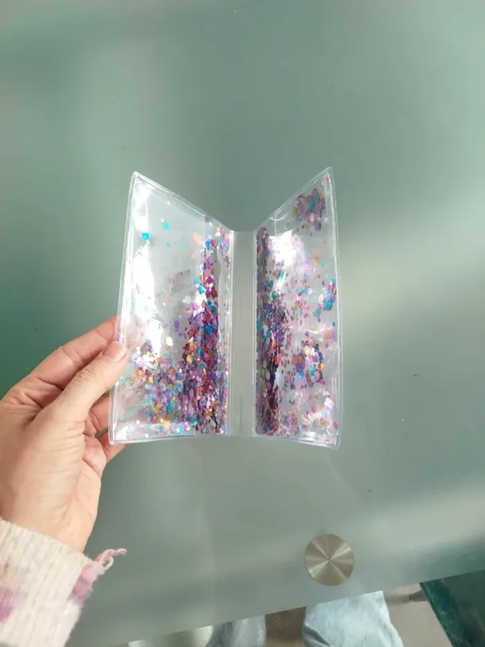 Couvre livre pailletté pour agenda - photo numéro 3