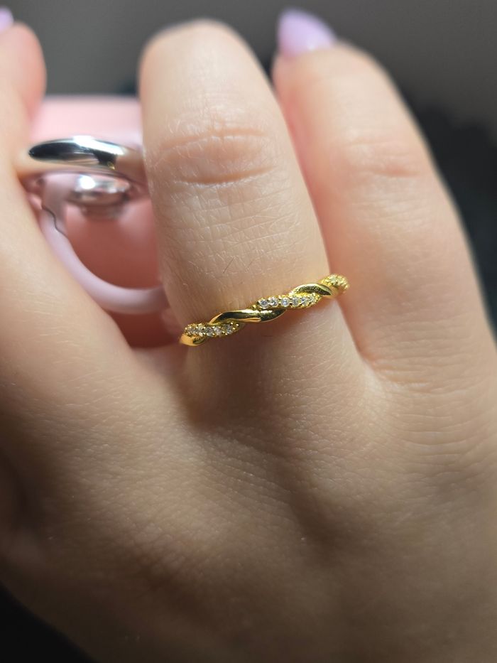 Bague en argent + plaqué or 24k - photo numéro 3