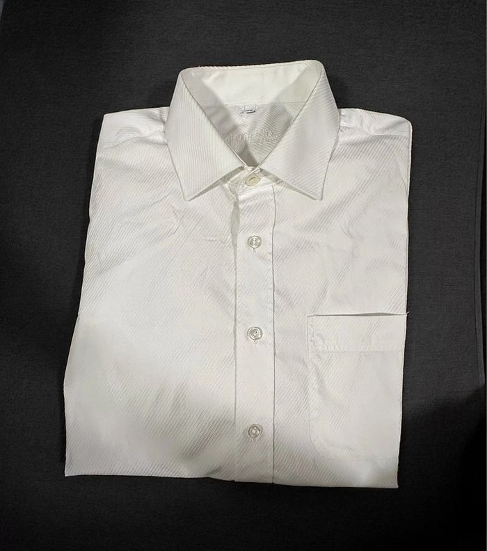 Chemise Blanche à Rayures Manches Longues Homme Oversize T44