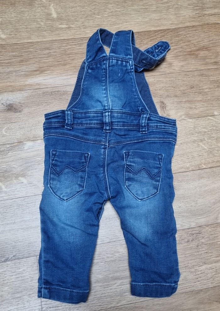 salopette en jean bleu garçon in extenso taille 3 mois 62cm - photo numéro 3