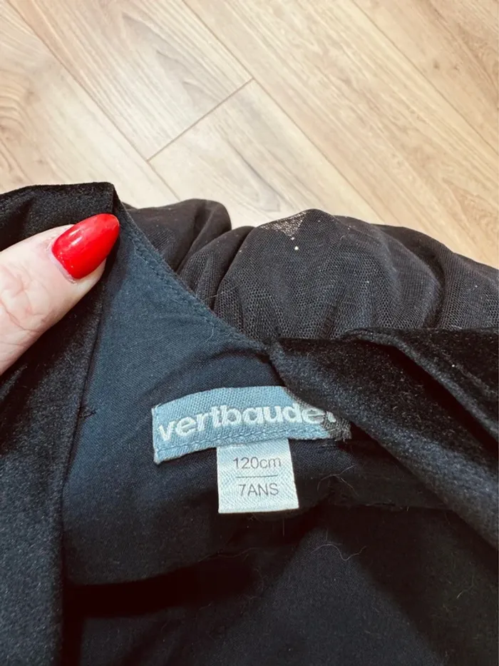 Taille 7 ans robe Noël fille Vertbaudet noir * velours tulle * 🎄 - photo numéro 6