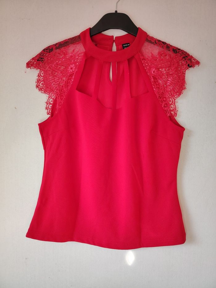Haut rouge shein