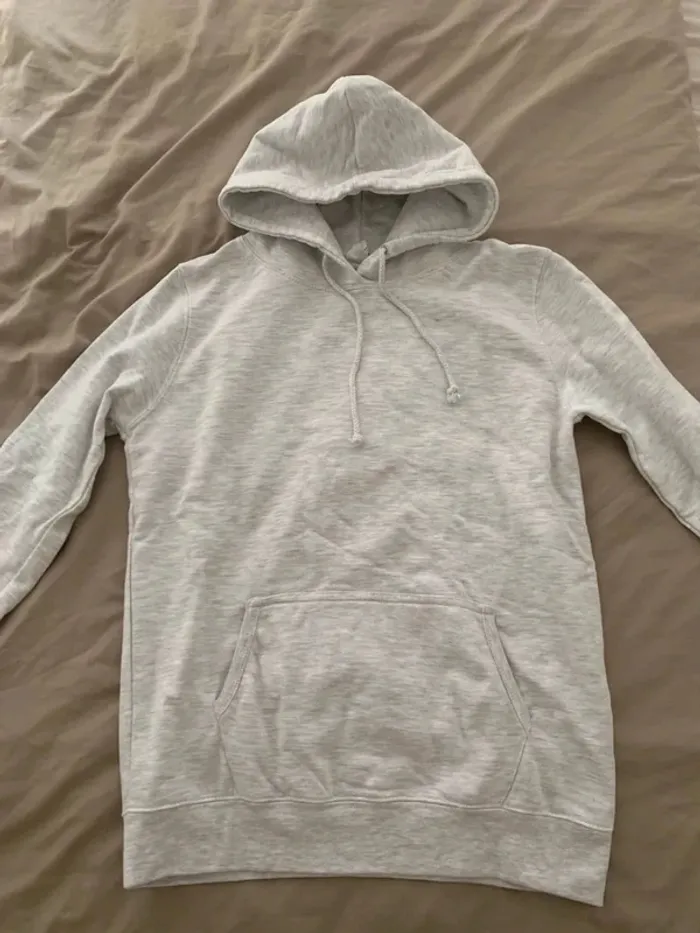 Sweat à capuche gris clair basique – très bon état, taille M - photo numéro 2