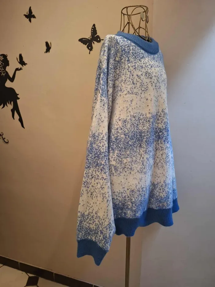 Pull bleu & blanc - photo numéro 2