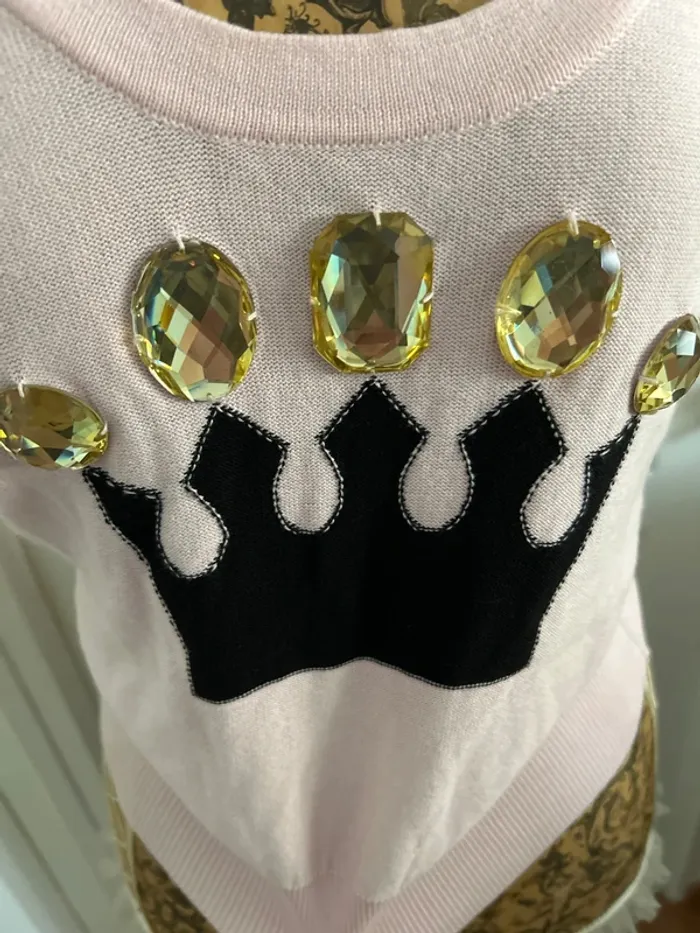 Petit pull court avec strass Sonia Rykiel taille S - photo numéro 2
