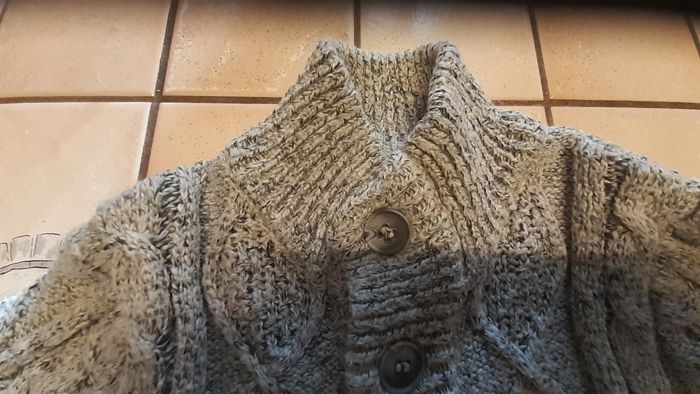 Veste grise chiné clair avec col montant - photo numéro 2