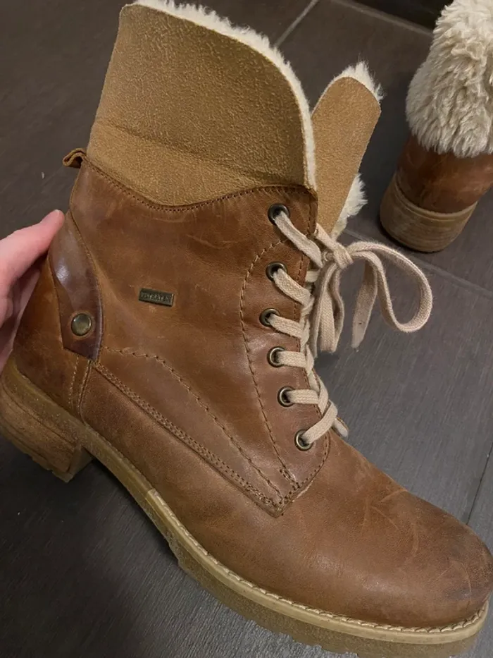 Bottines fourrées camel - photo numéro 2
