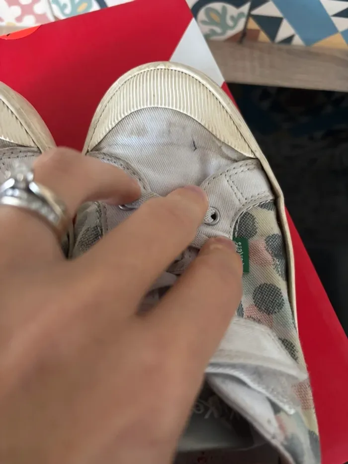 Kickers sneakers gody blanc pois pointure 34 - photo numéro 7