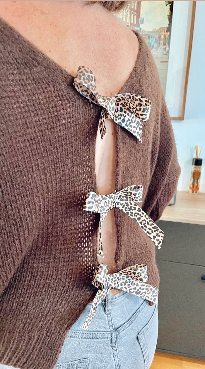 Pull avec Nœud Léopard - photo numéro 3