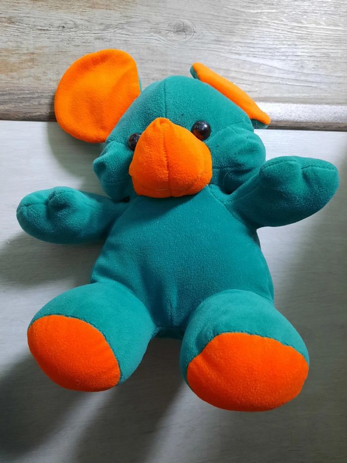 Peluche Souris Verte & Orange. - photo numéro 2