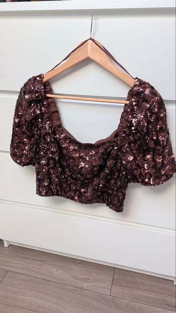 Haut crop top sequins 42 neuf