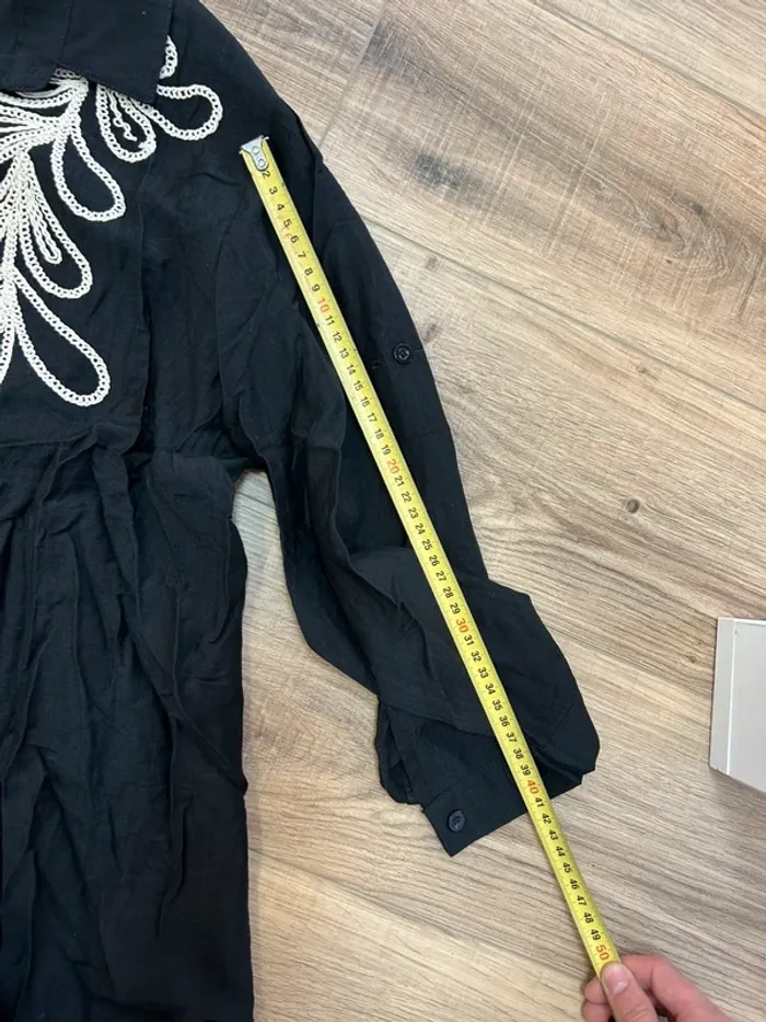 top femme chemise femme blouse femme taille 40 noir brodé - photo numéro 6