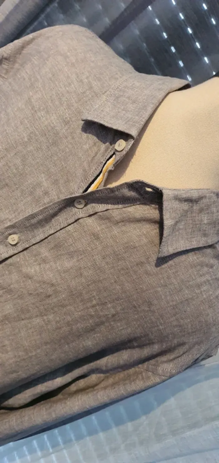 Chemise homme lin et coton livergy 41/42 - photo numéro 4