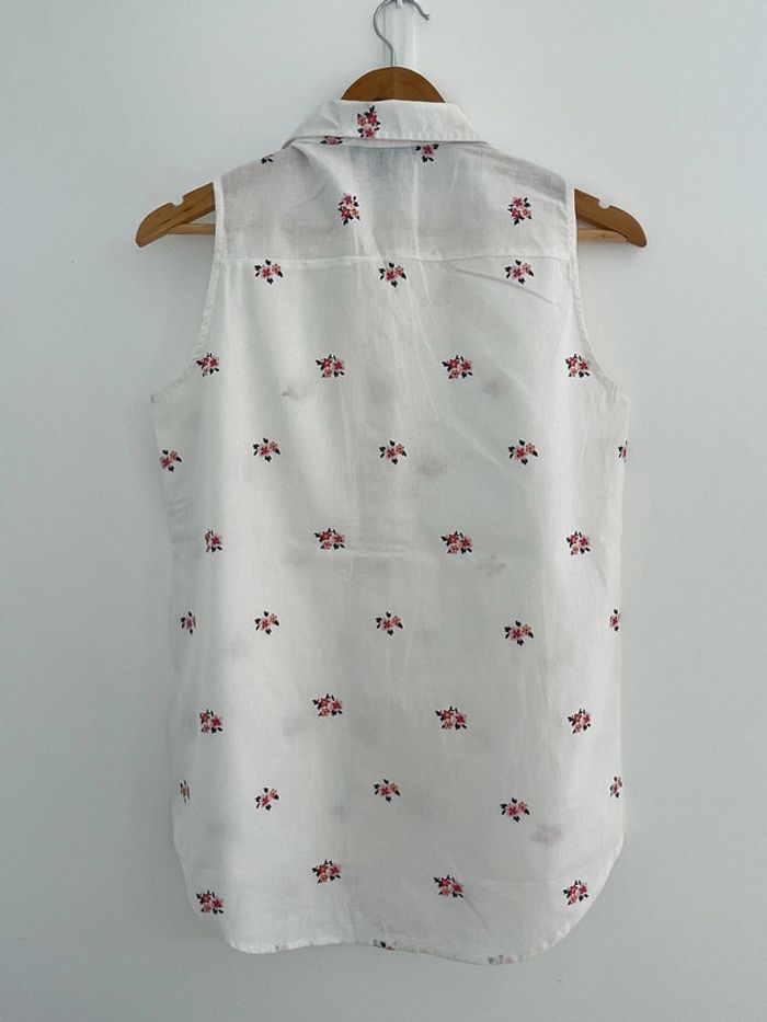 Blouse sans manches blanche à fleurs Primark - photo numéro 4