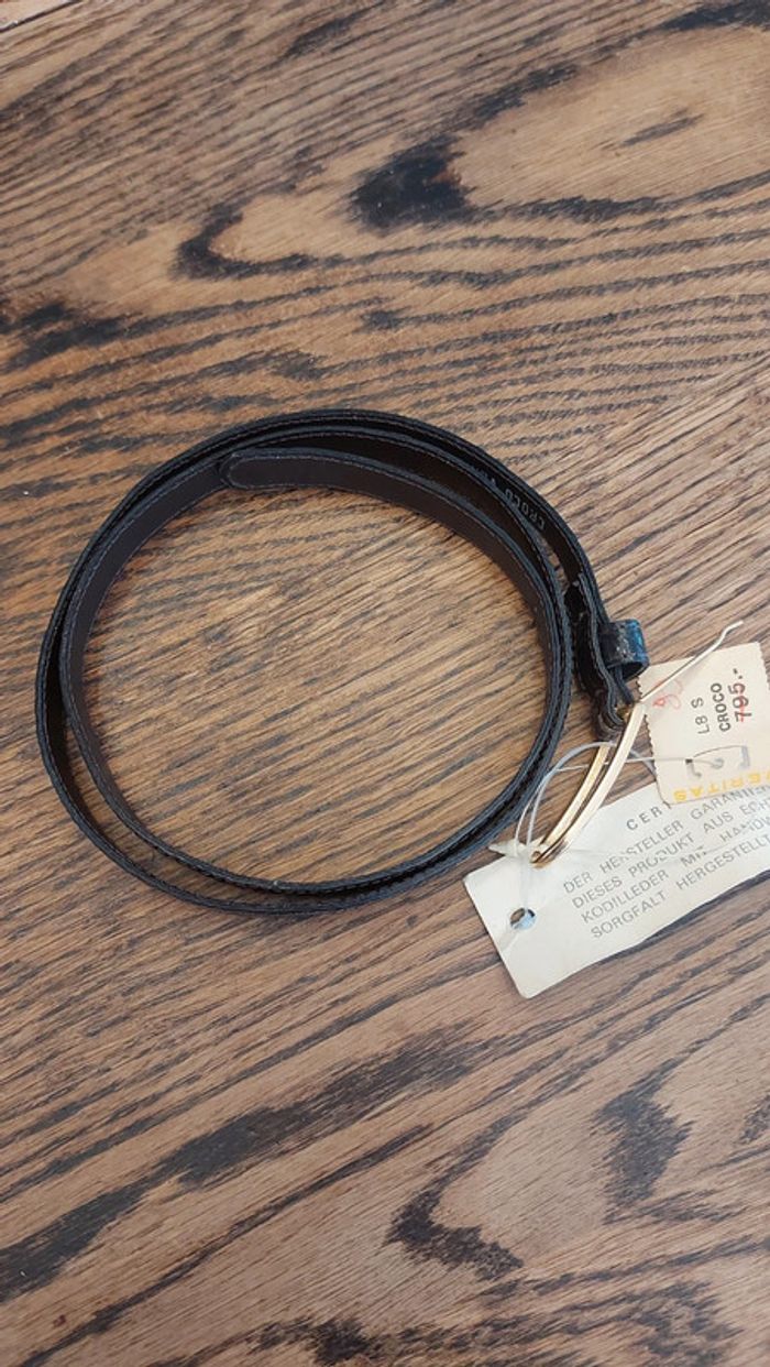 Ceinture en cuir serpent neuve marron 75cm - photo numéro 11