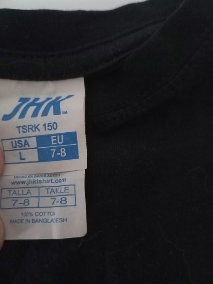 Tee-shirt manches courtes.7/8 ans .Cotin noir . Écriture rose . Parfait état. - photo numéro 7