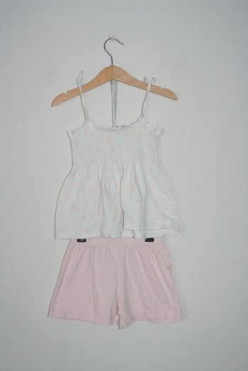 Pyjashort rose clair/blanc Petite penderie de Nuit 5 ans