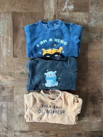 Lot pyjamas velours 3 mois Kiabi