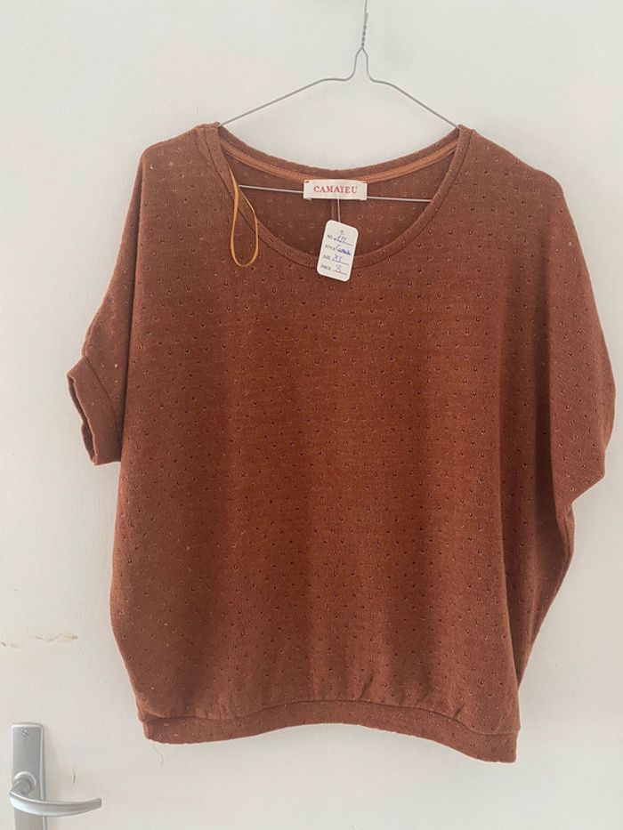 Pull léger à manches courtes taille 34 Camaïeu - photo numéro 5