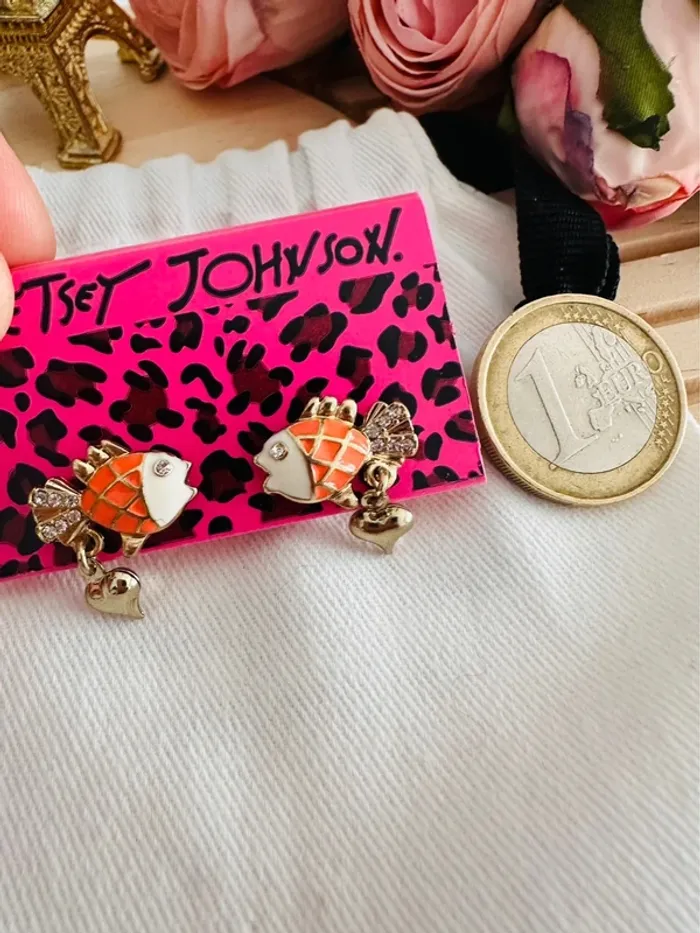 🐟Boucles d’oreilles poisson orange Betsey Johnson - photo numéro 5