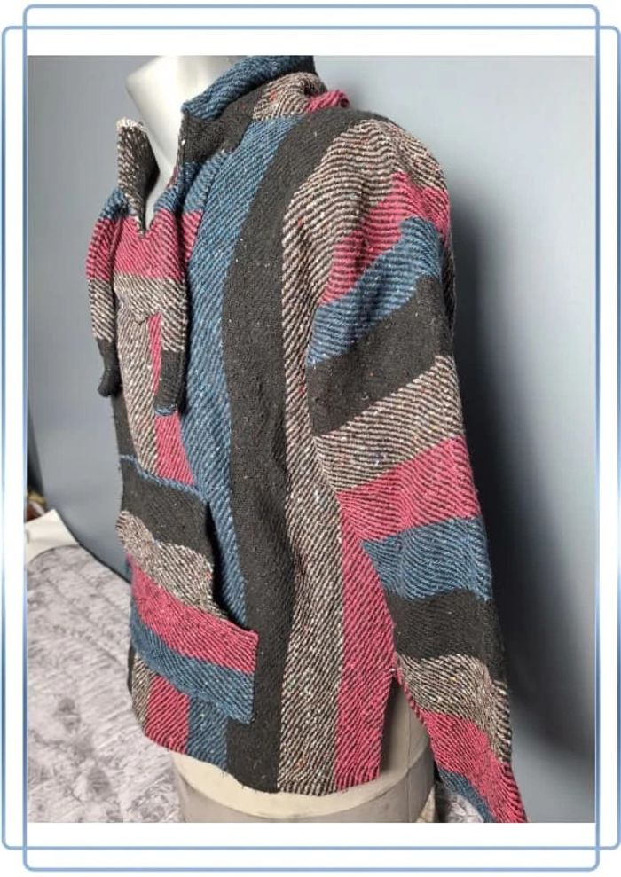 sweat a capuche / Hoodie/baja/poncho véritable mexicain - taille M -  homme / fait main - photo numéro 6