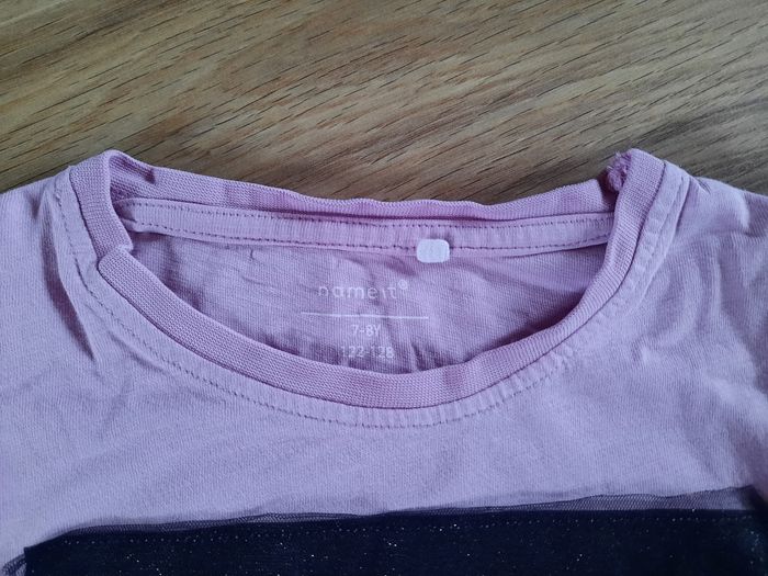 T-shirt à manches courtes lilas/noir Name it 8 ans - photo numéro 4