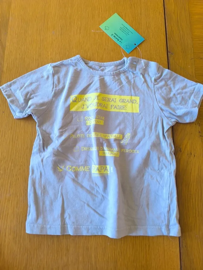 314977 tee-shirt ML gris garçon 18 mois