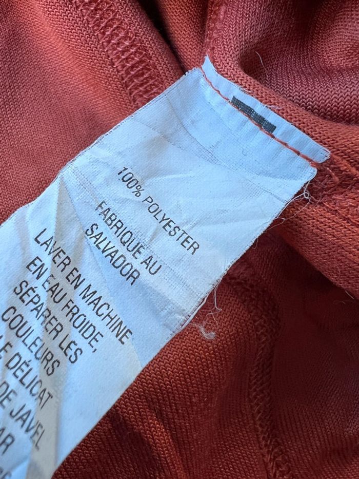 L.L. Bean Pull Polaire Zippé Col Montant Orange – Taille M - photo numéro 13