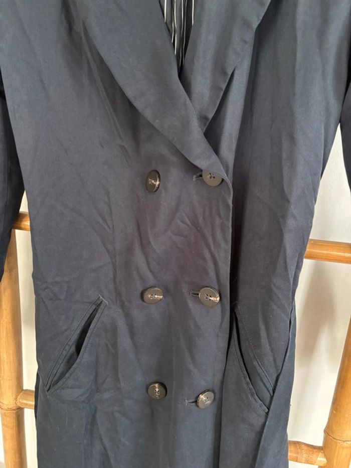 Trench long bleu marine - VILA taille M - photo numéro 3