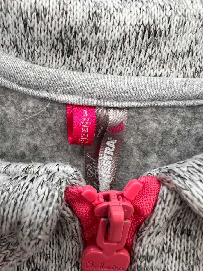 Sweat polaire gris et rose - photo numéro 4
