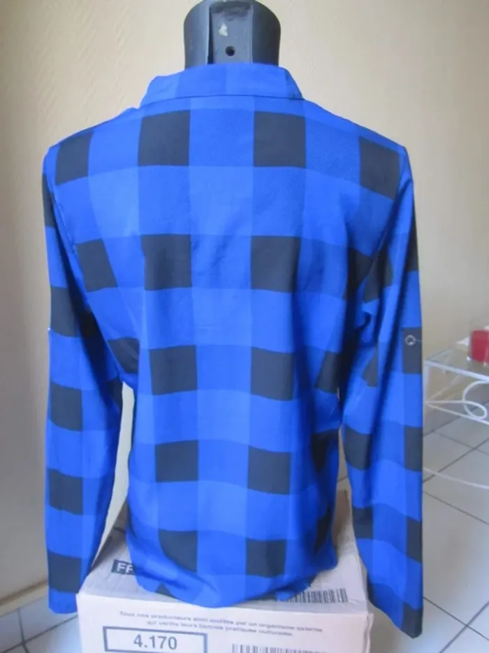 Blouse légère bleue et noire à carreaux Taille M / Taille 38 - photo numéro 5
