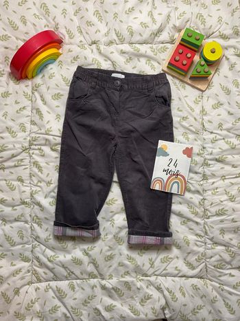 pantalon en velours gris obaibi 23 mois