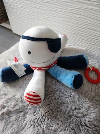 Peluche activités sensorielle pieuvre Obaibi
