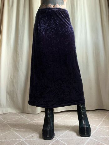 Jupe longue violet/bleu nuit Goth Vampire Whimsigoth vintage made in France 90s - Taille M/L
