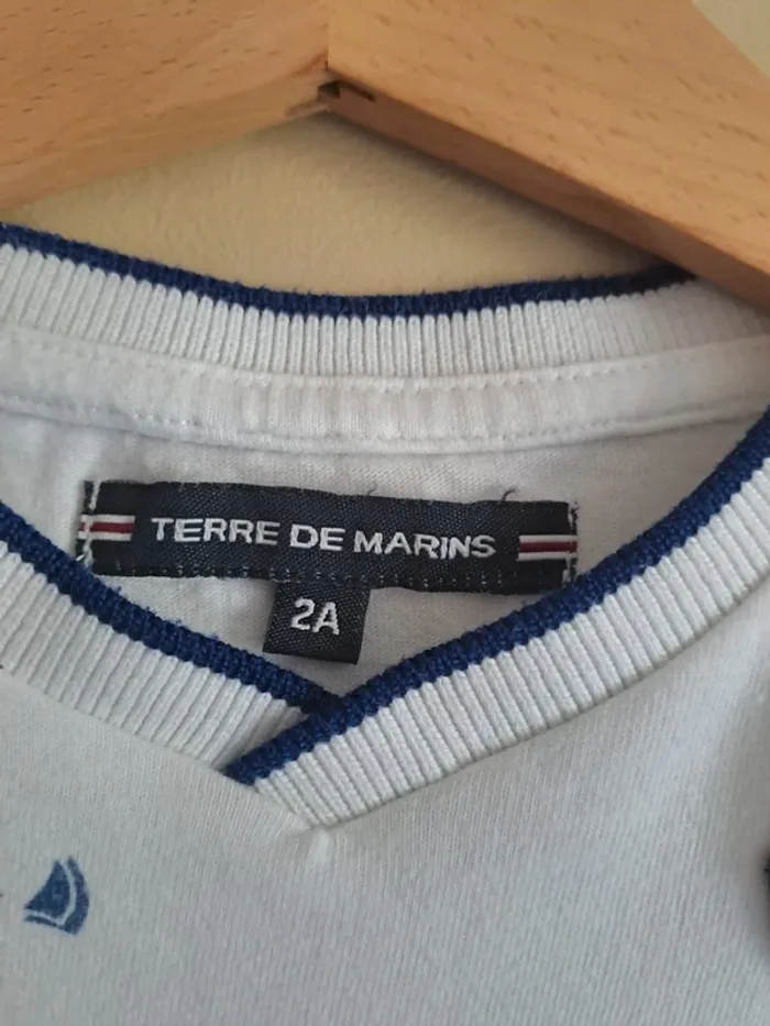 CADEAU pr tte cde à la dde T-shirt garçon terre de marins 2 ans 1 tâche en bas - photo numéro 5