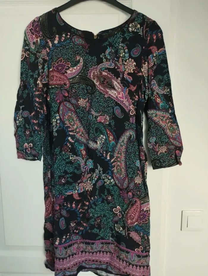 Robe noire à motif Etam XS - photo numéro 2