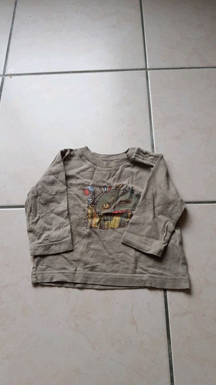 Tee-shirt manches longues 6 mois petit bateau