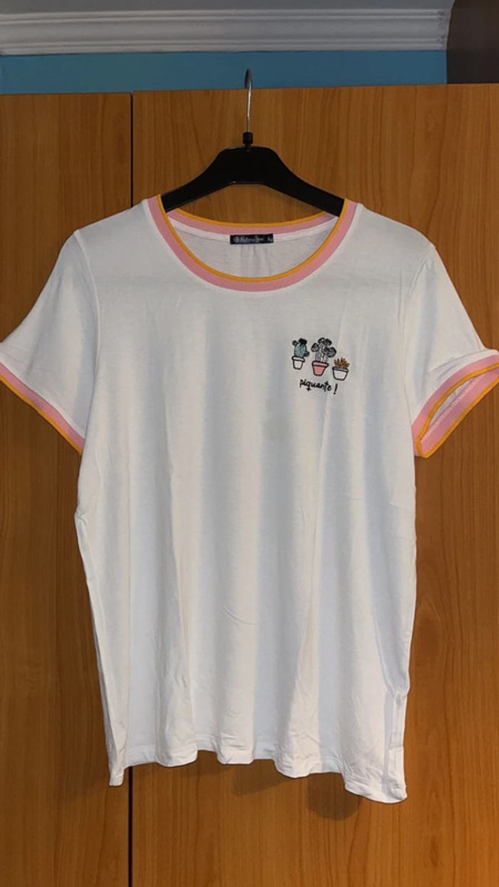 Tee-shirt blanc à imprimé XL