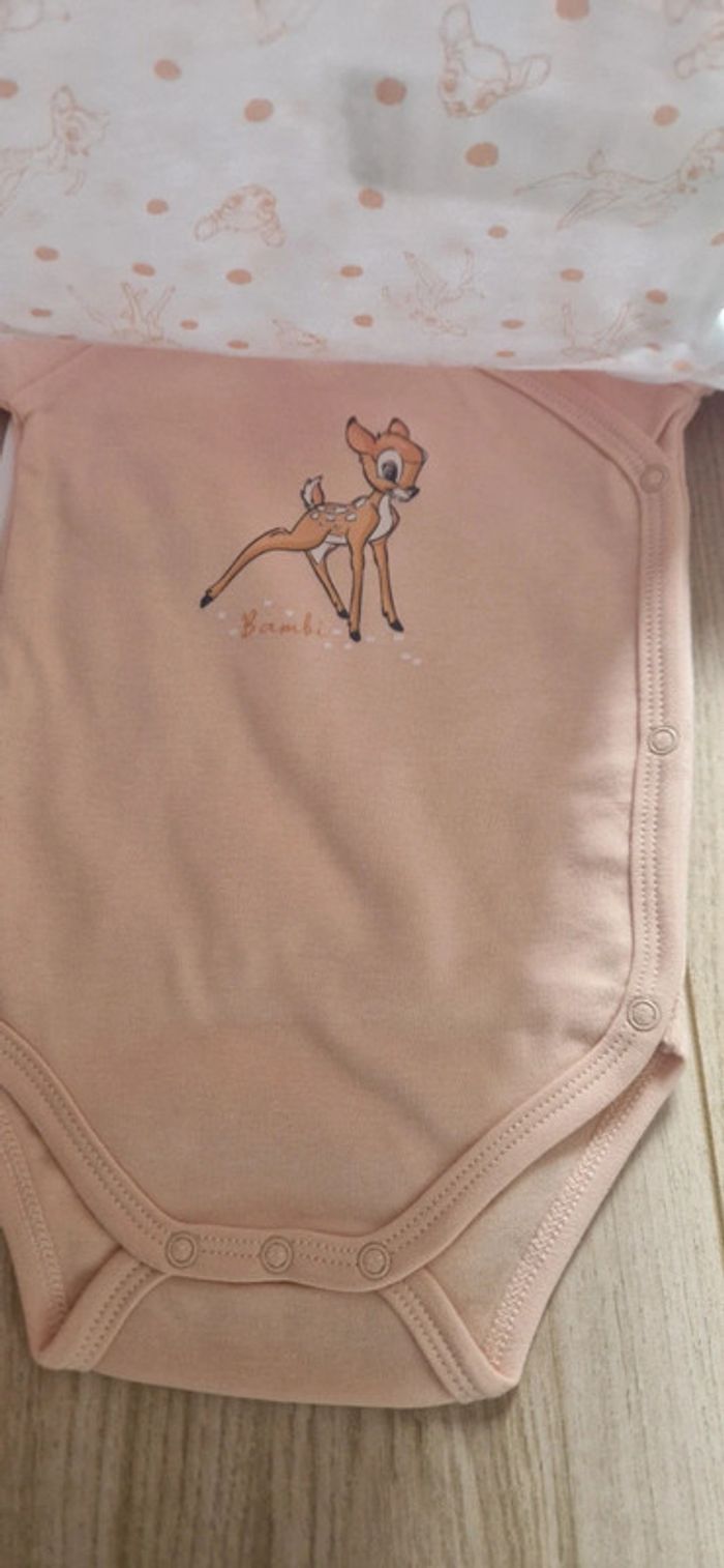 Lot de 6 bodies bébé fille manches longues Disney en 6 mois neufs - photo numéro 12