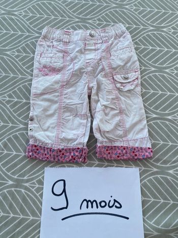Pantalon été pantacourt 9 mois fille