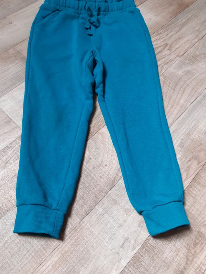 Pantalon de jogging fille vert turquoise 4 ans - photo numéro 3