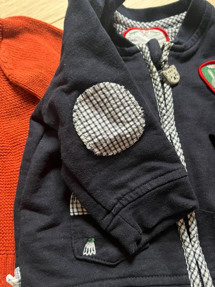 Lot de 2 gilets zippés garçon 3 mois - photo numéro 4