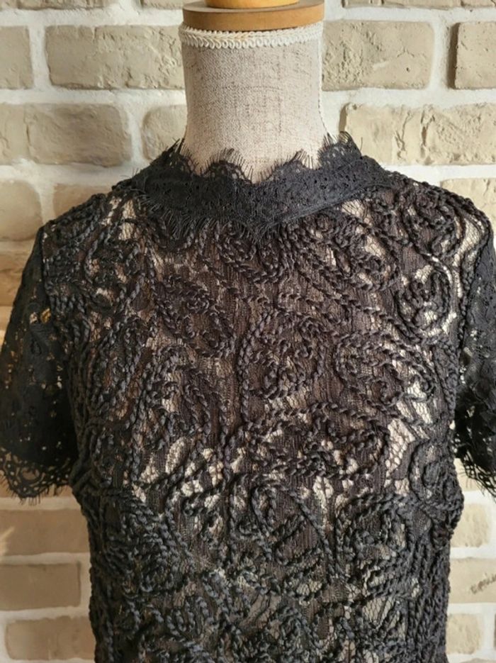 Blouse en dentelle noire Zara - Neuve avec étiquette - photo numéro 6