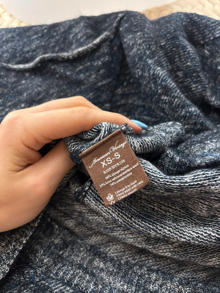 Pull American vintage femme taille S oversize bleu foncée - photo numéro 4