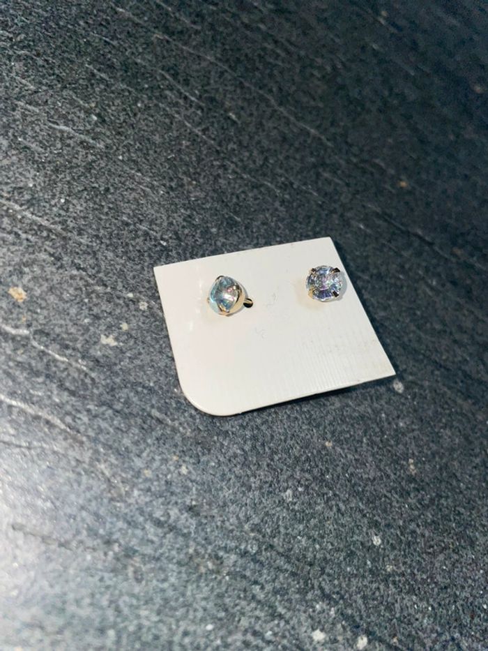 Paire de boucles d oreille clous strass iridescent