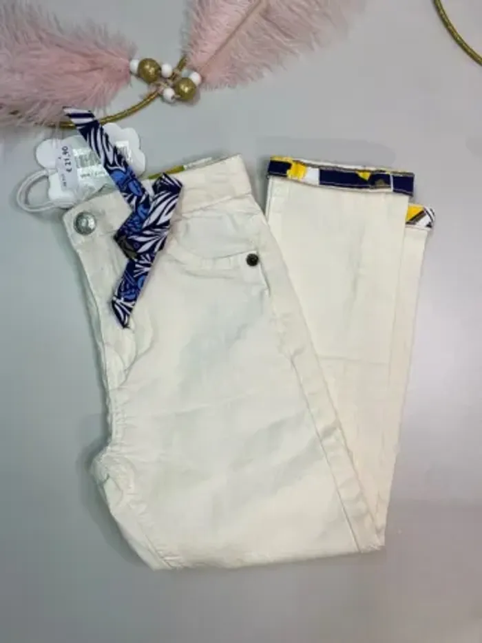 Pantalon fille - blanc - neuf - Overkids - Taille 4 ans - photo numéro 5