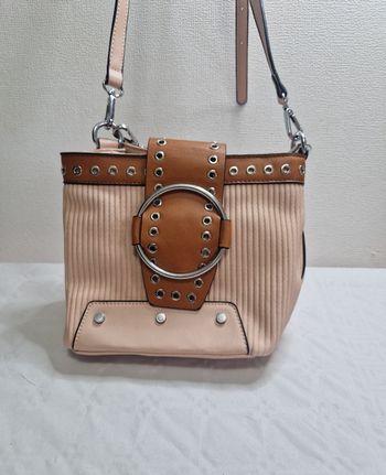 Petit sac à main bandoulière  , rose et marron  , femme